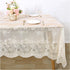 Fanqisi Ivory Lace Tablecloth 60x120 Inches Classic Wedding Lace Tablecloths Overlay Party Table Cover for Bridal Shower Reception Table Decoratio...