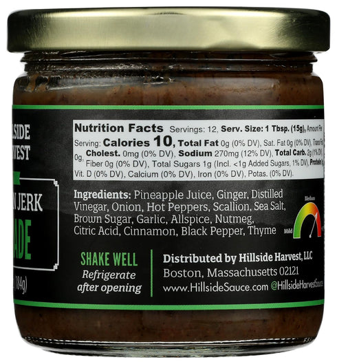 Hillside Harvest – Jamaican Jerk Marinade, Gourmet, Handcrafted, Spice and Sweet Citrus, Hot Heat Level, 6.5 oz. Jar (Jamaican Jerk, 6.5 Oz (Pack ...