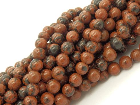 semiprecious Stone Beads for Jewelry Making, Sold per Bag 5 Strands Inside, Mohogany Obsidian 8mm...