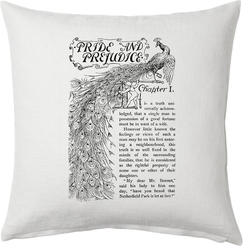 Universal Zone Pride and Prejudice by Jane Austen Pillow Cover, Book Pillow Cover....