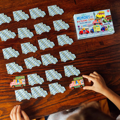 eeBoo: Trucks and a Bus Little Memory Matching Game, Developmental and Educational, Sharpens Recognition, Concentration and Memory, Perfect for Ag...