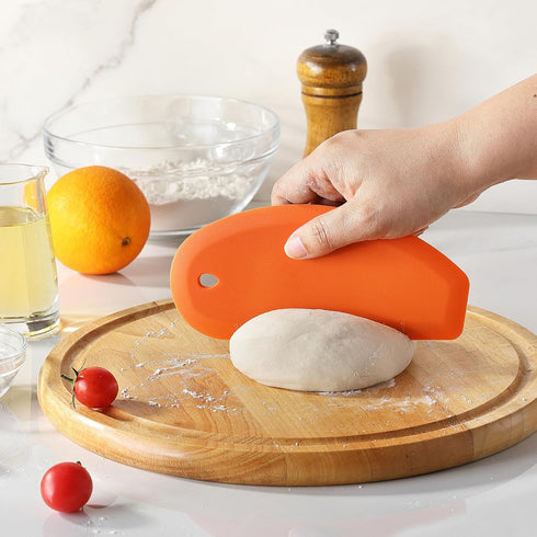 2PCS Bowl Scraper, Kaloo Silicone Food Scraper for Bread, Bench, Dough, Sourdough, Baking Dishwasher Safe (6.9"*3.14", Grey+Orange)...