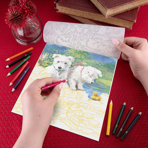 Royal Brush Color Pencil by Number Kit 8.75"X11.75"-Westie Pups, Multicolor...