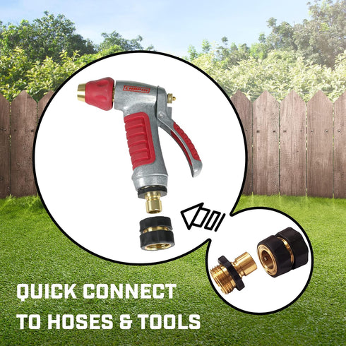 Chapin International 6-9465: 3/4 Inch Garden Hose Quick-Connect Fittings Male and Female 2-Piece Assembly, Heavy Duty, Set of 4, Metallic...