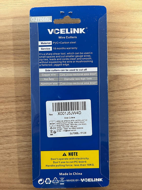 VCELINK Small Wire Cutter Spring-loaded GJ706BL, Precision Flush Cutter Pliers Diagonal Cutters for Electronics, Jewelry Making, Model Craft and 3...