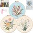 Myfelicity Embroidery kit for adults and beginners, includes 3 floral pattern fabrics, 3 embroidery hoops, embroidery floss and other tools....