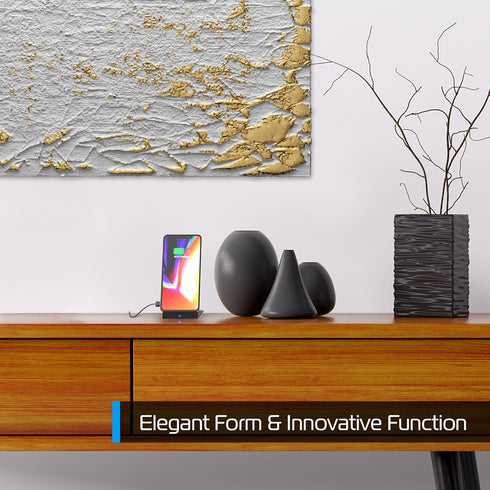 tzumi Multi-Angle Folding Desktop Wireless Charging Pad– Qi Fast Wireless Charger for iPhone X, iPhone 8 and 8+ and Android Qi Devices with Dual C...