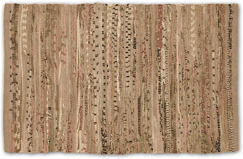 DII Chindi Home Collection Handwoven Multicolor Area Rag Run, 4x6', Taupe...