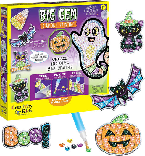 Creativity for Kids Big Gem Diamond Painting Kit - Halloween Stickers and Suncatchers - Halloween DIY Crafts for Kids, Halloween Activities and Gi...