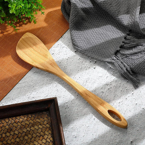 2 Pieces Wooden Spoons for Cooking 12 Inch Wood Corner Spoon Bamboo Spatula Wooden Cooking Utensils Scraper for Kitchen Non Stick Cookware Gifts...