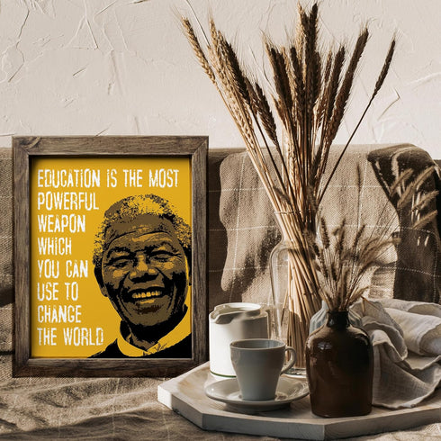 Posterizer 1 pcs-education is the most powerful weapon-Nelson Mandela quote-Teachers & Classrooms-Motivational & Inspirational Art- UNFRAMED Wall ...