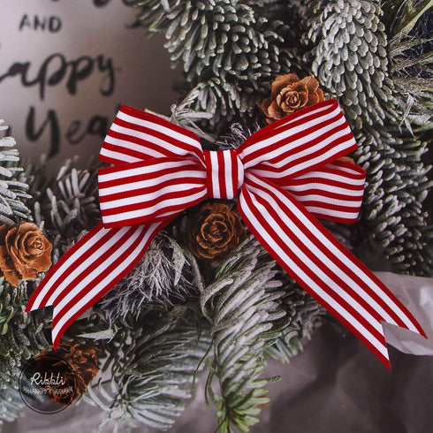 Ribbli Red and White Striped Grosgrain Ribbon,1-1/2-Inch x10-Yard,Use for 4th of July,Christmas Gift Wrapping,Party Decoration,All Crafting and Se...