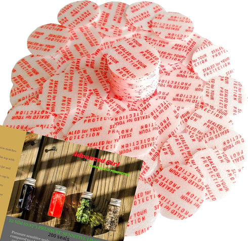 Torque Activated Pressure Sensitive Seals Cap Liners - 22 mm (0.87") -200 PCS -Made in USA- for Glass & Plastic Bottles & Containers - No Inductio...