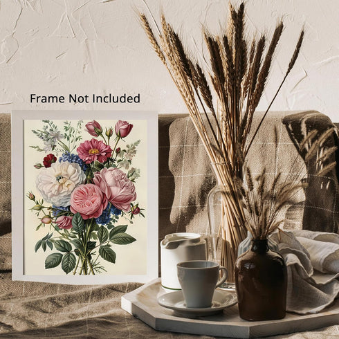 Posterizer 1 pcs-lush bigpink and white bouquet of flowers-Floral & Botanical Art-Abstract & Modern Art-Decor for Home & Office- UNFRAMED Wall Art...