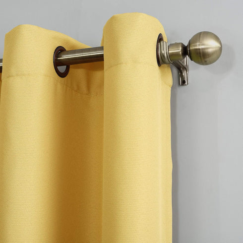 No. 918 Montego Casual Textured Semi-Sheer Grommet Curtain Panel, Yellow, 48" x 84", Single Panel...