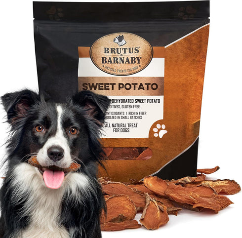 Sweet Potato Slices For Dogs - Single Ingredient Grain Free Dog Treats, Best High Anti-Oxidant Healthy 100% Natural Thick Cut Dried Sweet Potato D...