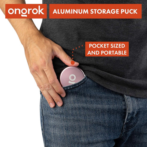 ONGROK Storage Puck, Pink, Perfect Size Case to Store in Your Pocket, Airtight, Preserves Moisture Profile, Smell and Aroma...