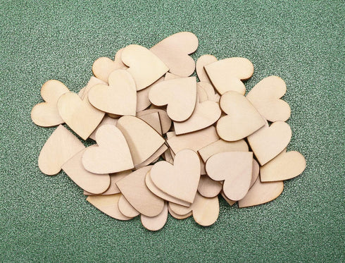 Shapenty Unfinished Wooden Hearts Bulk Blank Wood Slices Discs DIY Craft Cutout Pieces for Wedding Guest Signing Book Frame Album Valentine Christ...