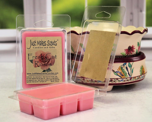 2 Pack - Fresh Cut Roses Scented Soy Wax Melts | Bold Fragrance Wax Cubes | Hand Poured in The USA by Just Makes Scents...