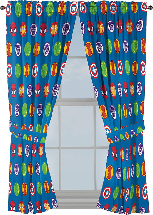 Jay Franco Marvel Super Hero Adventures Double Team 63" Inch Drapes - Beautiful Room Décor & Easy Set Up, Bedding Features The Avengers - Curtains...