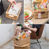VATIMA Hyacinth Small Wicker Basket 11.6x8.1x4.9" - Bathroom Organizer, Wooden Handle, Decorative Storage...