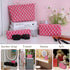 Large Capacity Makeup Bag Set Pink Checkered Makeup Bags 3 Pieces Canvas Travel Makeup Bag Organizer Travel Toiletry Bag Storage Bag for Women...