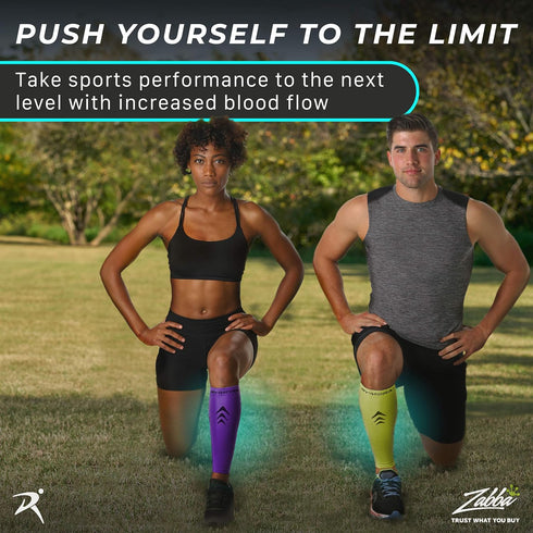 Rymora Leg Compression Sleeve, Calf Support Sleeves Legs Pain Relief for Men and Women, Comfortable and Secure Footless Socks for Fitness, Running...