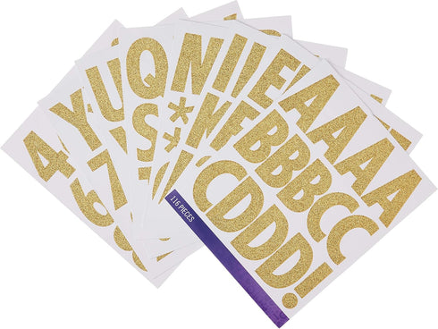 Sticko Alphabet Stickers, Regular X-Large, Gold Glitter Futura...