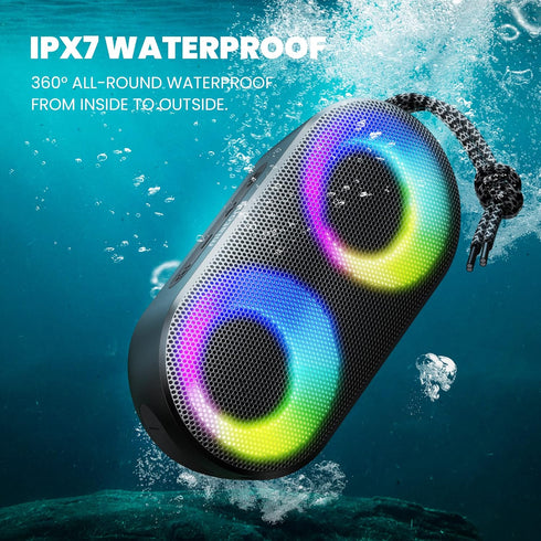 MIATONE Portable Bluetooth Speakers with Lights, Bluetooth Speaker Kids, 15W, IPX7 Waterproof, Bluetooth 5.3, 24H Playtime, Built-in MIC, TWS Port...