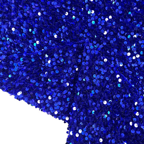 Royal Blue Sequin Fabric by The Yard Velvet Fabric 1 Yard Glitter Sequin Velvet Fabric with Embroideried Sequins Decoratived Fabric for Wedding Bi...