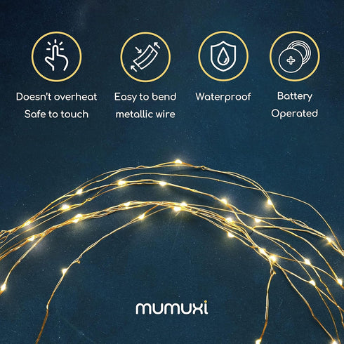 MUMUXI 12 Pack 7.2ft Fairy Lights Battery Operated String Lights, 20 Mini LEDs for Centerpiece Table Decorations, Wedding Party Bedroom Mason Jar ...