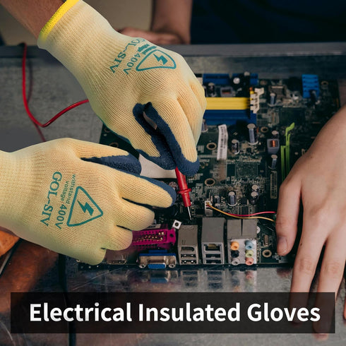 Electrical Insulated Gloves, 400V High Voltage Resistance Electrician Safety Gloves, Rubber Non Slip Work Gloves...