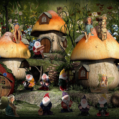 Queekay 13 Pieces Fairies Gnome Decoration Miniature Fairy Gnome Accessories Fairy Gnome Figurine Decor for Garden Yard Outdoor Home Decoration...