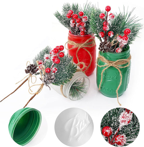 CNVOILA Christmas Centerpiece 3PC Set: Mason Jars, Table Decorations, Home & Coffee Table Decor...