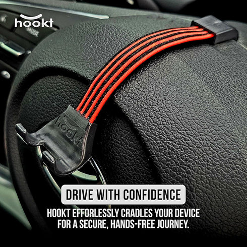 Universal Car Phone Holder | Hands-Free Mount for Steering Wheel | Auto Smartphone Stand - Easy Install, Secure & Adjustable (H 3.5)...