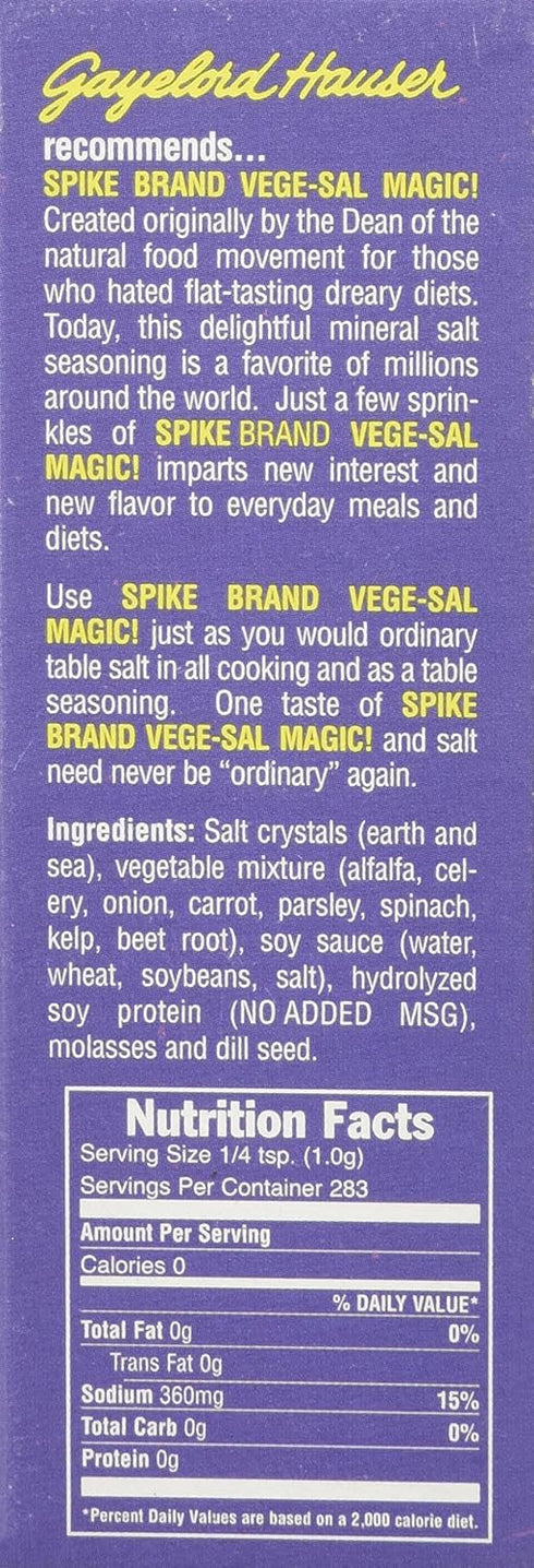 Vege-Sal Spike Natural Seasoning Original VEGESAL 10 oz (283gr)...
