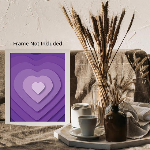 Posterizer 1 pcs-minimalistic purple girly aesthetic heart wall decor-Girls room art-Inspirational Women's Art-Gifts for Women-Gift for Girls, Tee...