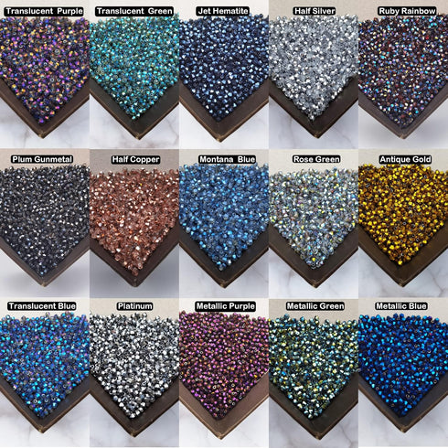 INSPIRELLE Approx 2400pcs 4mm Electroplated Multicolor Bicone Beads for Jewelry Bracelet Making Bulk Faceted Crystal Glass Briolette Beads...