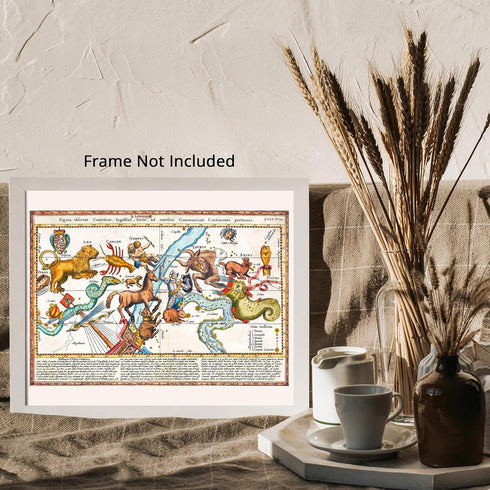 Posterizer 1 pcs-1668 celestial map Figura observat Cometica-Astrology & Zodiac Art-Gift for Steampunk and Astrology Lovers-décor for living room,...