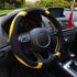 Leather Steering Wheel Cover, Breathable, Anti Slip & Odor Free, Black and Yellow...