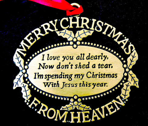 Gold Plated Keepsake Memorial Ornament with Poem and Gift Box - for Christmas Tree, Sympathy and Remembrance Gift...