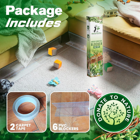 Blocker Under Furniture for Pet Toys Sustainable 6PCs - Under Bed Blocker for Toys, Bottom Guard Couch Dog Cats, Sofa Stopper to Prevent Items Goi...