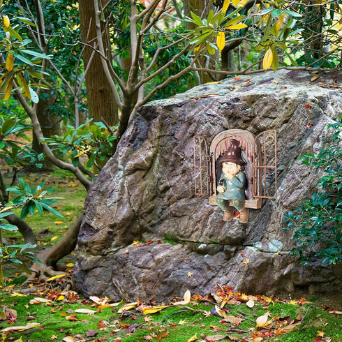 Enchanting Garden, Lawn, Terrace, and Courtyard Fun Gnome Decorations: Tree Embracers, Garden Gnome Statues, and Courtyard Watchers - Whimsical Tr...