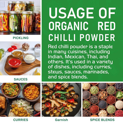Jiva Organics Organic Red Chili Powder 7 ounce Bag - Extra Hot, Ground Indian Chillies, 100% Natural & Non-GMO...