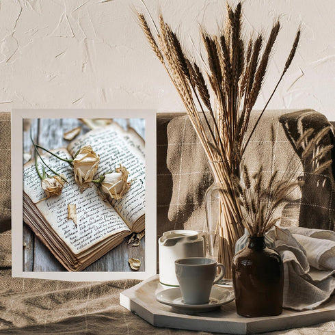 Posterizer 1 pcs-roses and a vintage book-Valentine's day themed art-Romantic Art-Holiday Poster Collection-Gift for Couples boyfriend girlfriend ...