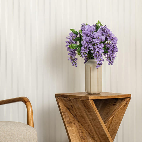 Vickerman Everyday Artificial Lavender Wistera Bush 19" Long - Sophisticated Faux Flowers with Lifelike Appearance for Indoor Use - Add Charm to Y...