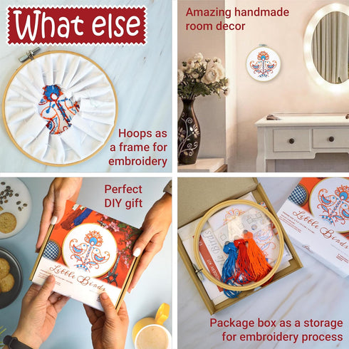 Povitrulya Embroidery Kit for Beginners 'Birds' - Fun Starter Kit for Hand Embroidery...