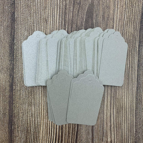 Gift Tags, 100pcs Silver Paper Tags with String...