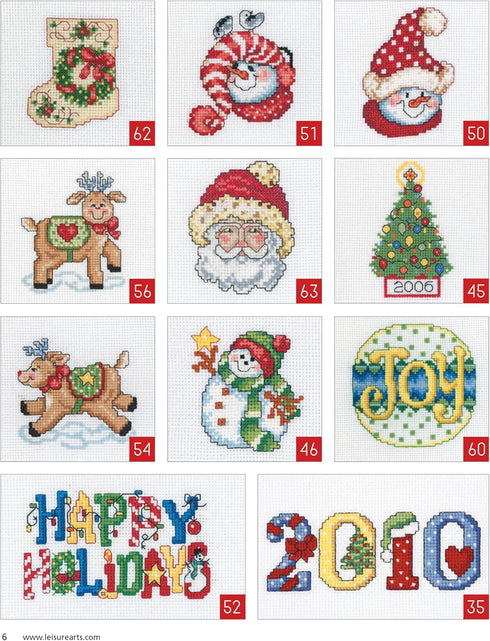 LEISURE ARTS Cross Stitch Holiday Ornaments Galor Cross Stitch Book- Cross stitch pattern kits from snowmen to elves to woodland creatures, 98 Chr...