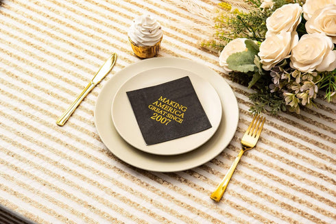 Crisky 18th Birthday Disposable Napkins Black and Gold Dessert Beverage Cocktail Cake Napkins 18th Birthday Decoration Party Supplies for Man, Mak...
